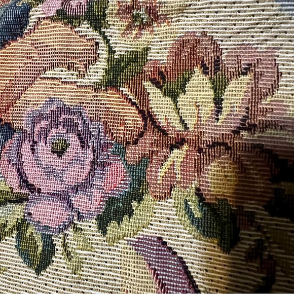 Cherub and Floral Tapestry Fabric -2 Scraps of Material - Picture 5 of 6